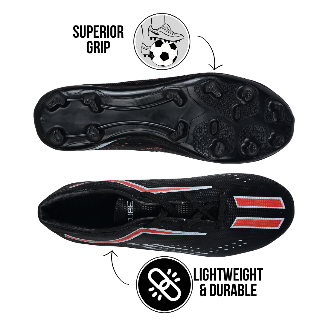 SprintX Football Shoes - Black - Image 3