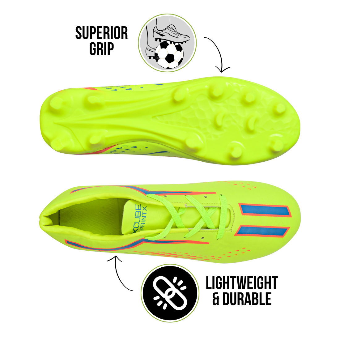 SprintX Football Shoes - Neon Green - Image 4